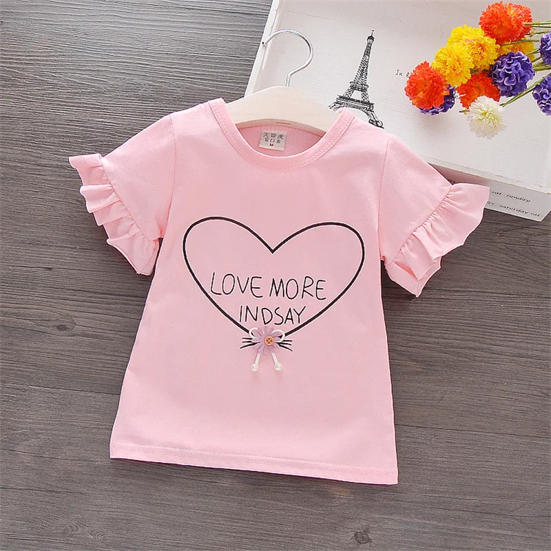 Charming Heart Print Flare Tee