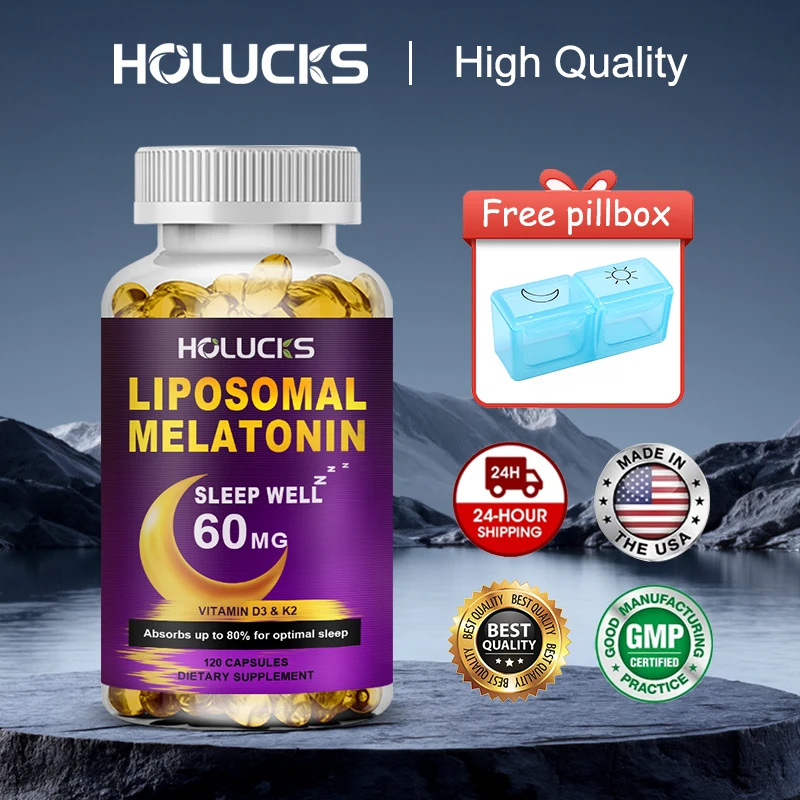 

Advanced Liposomal Melatonin Capsules, with Vitamin K2, Support Deep Relaxation & Sleep Quality, Calm Mind & Sustained Sleep