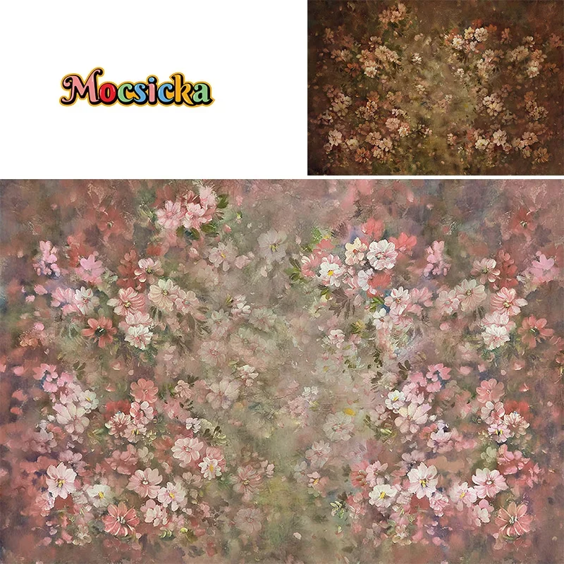 

Mocsicka Photography Backdrops Hand Painted Flower Background Adult Maternity Portrait Girls Portrait Indoor Banner Studio