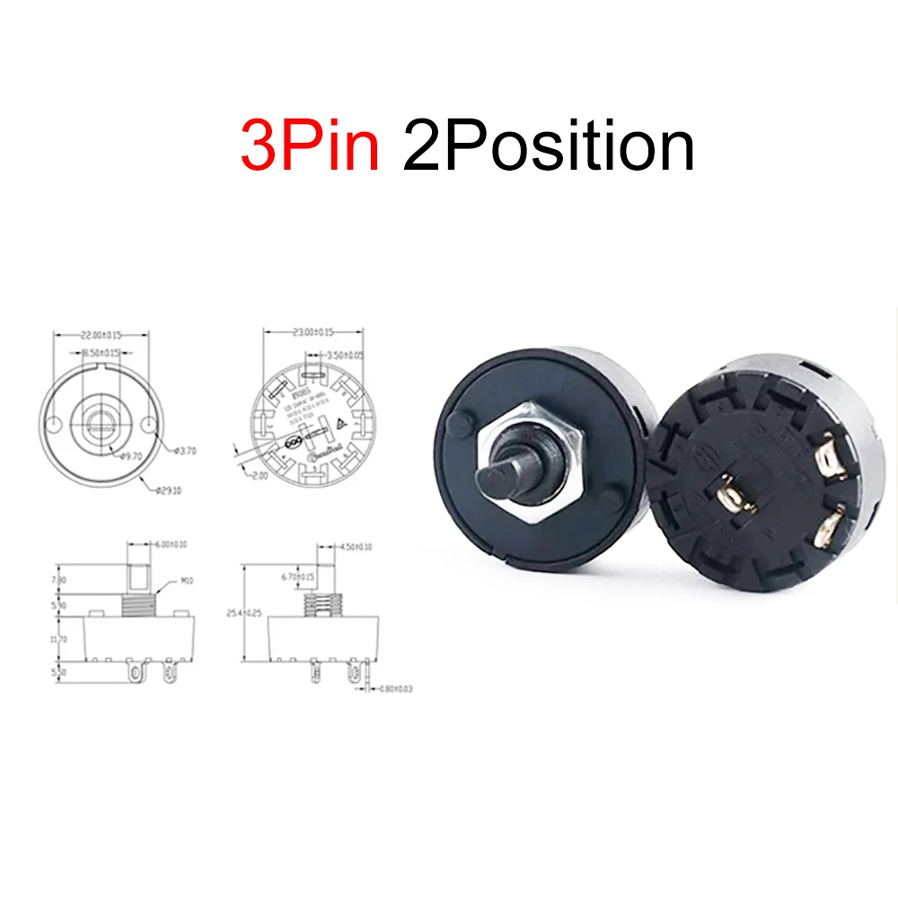 JCD 1 piece Knob Switch 3/4/6/7/8/9Pin 2/3/5/6/7/8 Position Rotary Switch For Electric Oven Teapot Juicer Blender Power Switch