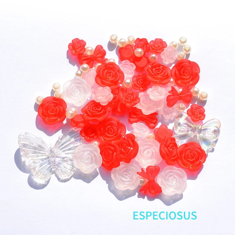 Transparent Multi Color Acrylic Matt Flower Beads 20MM Bracelet Mix Style Heart Spacer Necklace Handcraft DIY Jewelry Accessory