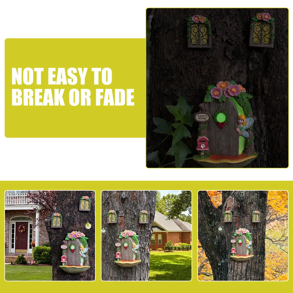 

Набор из 1 шт. Декоративная миниатюрная дверца феи из смолы для сада, украшение для пня дерева, для улицы и помещений, для стола, класса, натуральный, причудливый дизайн