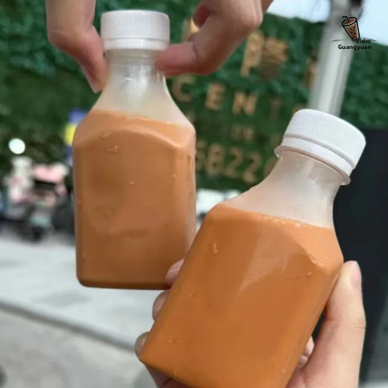 使い捨て透明ミルクティーボトル香港風冷飲料ボトル粉ミルク小分けボトルケータリング用品用