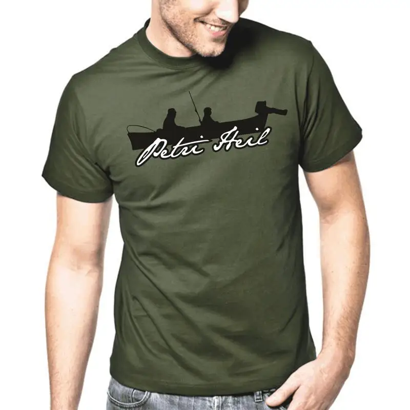 

Petri Heil Pêcheur Pêche Cadeau Citations T Shirt Khaki Vert