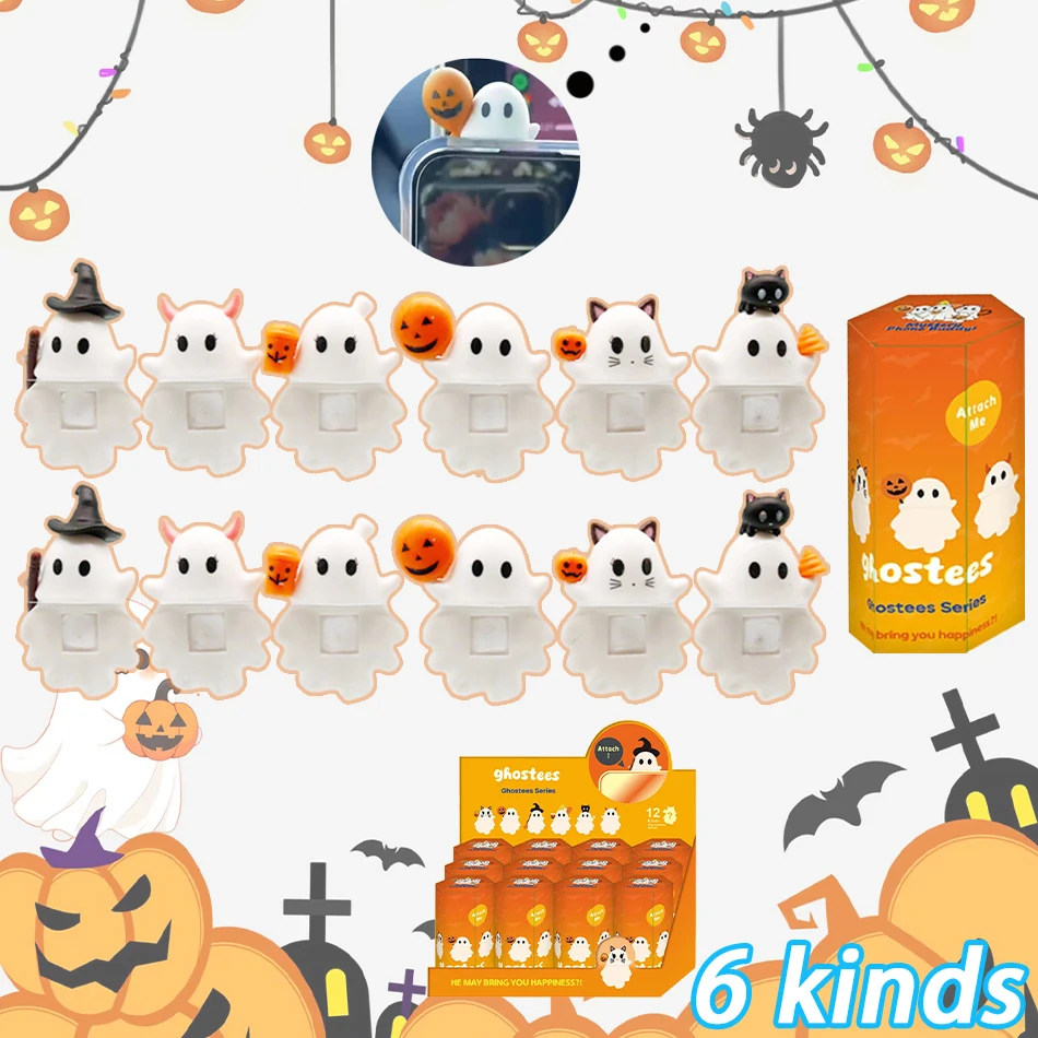 

1-12 шт., солнечный ангел, слепая коробка, Хэллоуин, призрак, серия смартфонов, фигурки, режим куклы, украшение для мобильного телефона, Рождественский подарок для ребенка