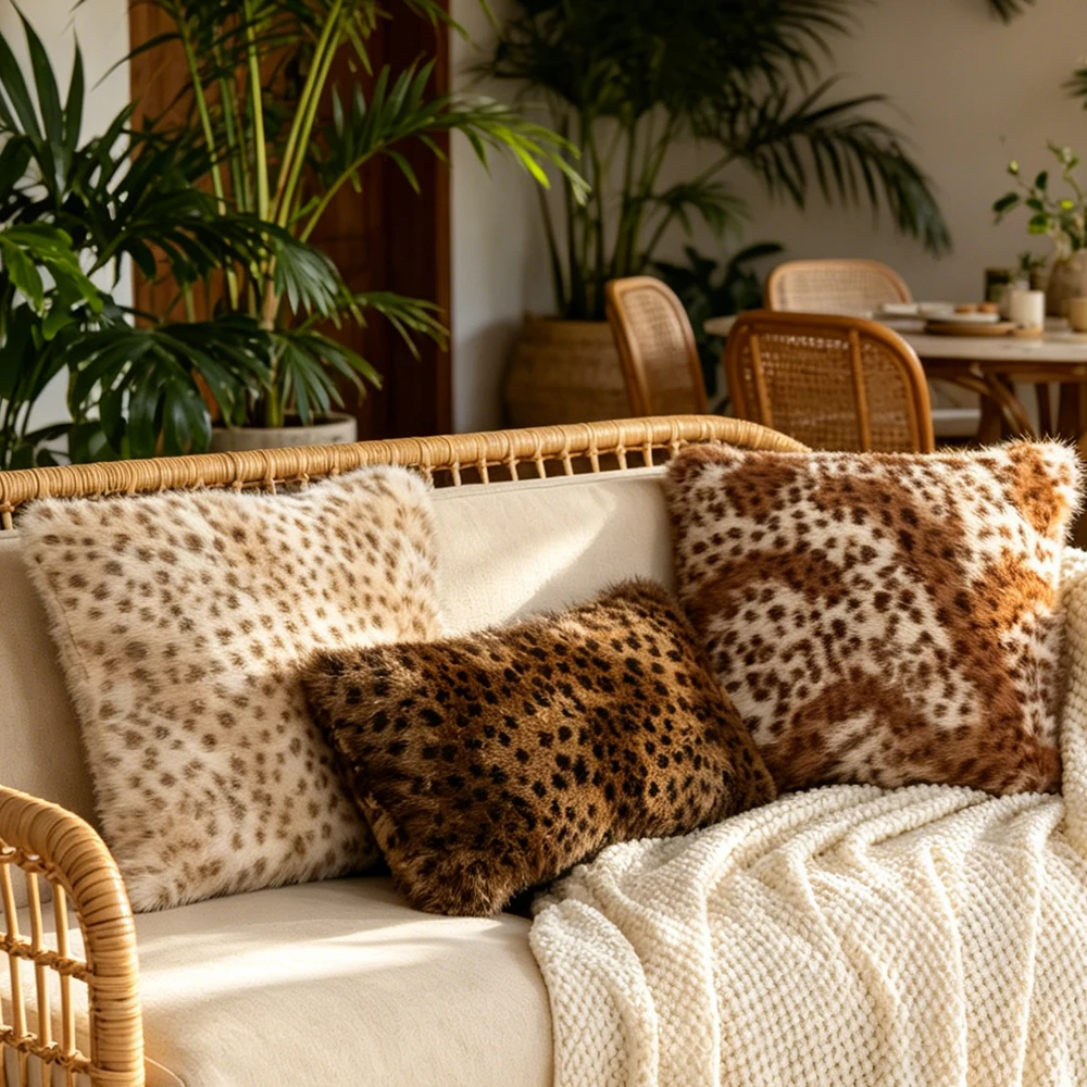 BUYNOW 1 Stück langer Plüsch-Kissenbezug mit Tiermuster, weicher, bequemer Kissenbezug, Heimdekoration für Sofa, Wohnzimmer, Kissenbezug – Detail 4