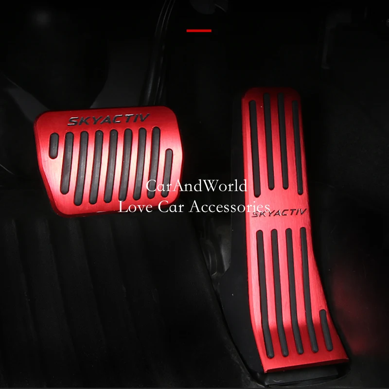 Aluminium Alloy Car AT Foot Rest Pedal Accelerator Gas Pedals Brake Cover Non-slip Pads For Mazda 3 Axela 2020-2023