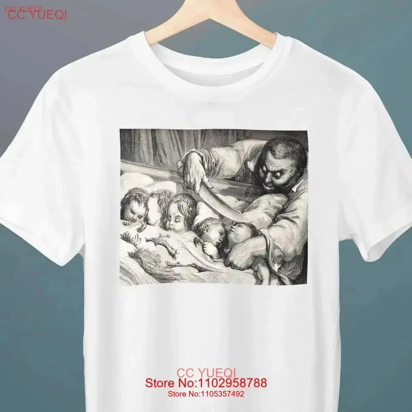 The Little Thumb Gustave Dore Romanticism Tales And Stories T Shirt vintage Washed Slightly Casual homme Comfortable streetwear