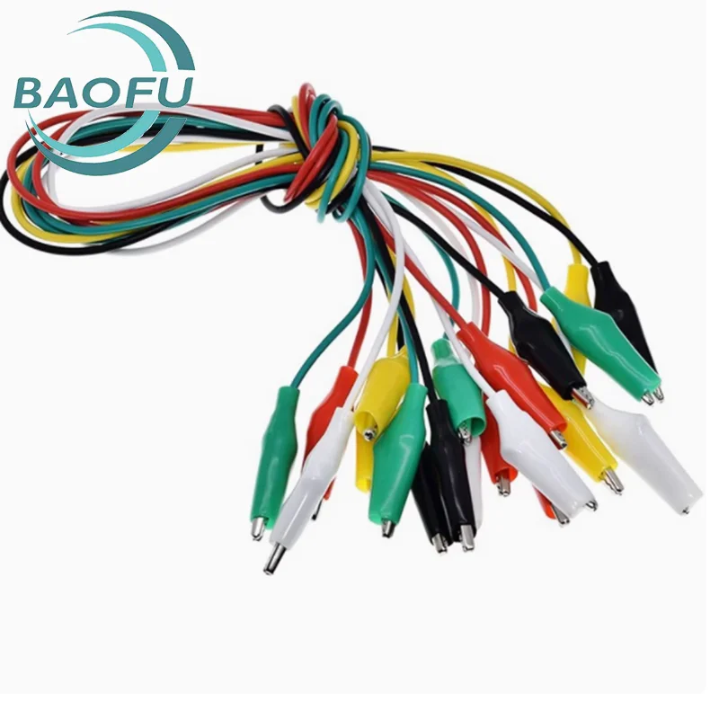 10pcs 50cm Jumper Wire Test Leads Alligator Clips 28mm Small 35mm Medium 45mm Large