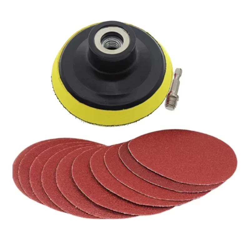 10PCS 100mm Sanding Discs Set 60-240 Grit Hook Loop Backing Pad for Electric Drill Grinder Rotary Tools for Polishing And Grind