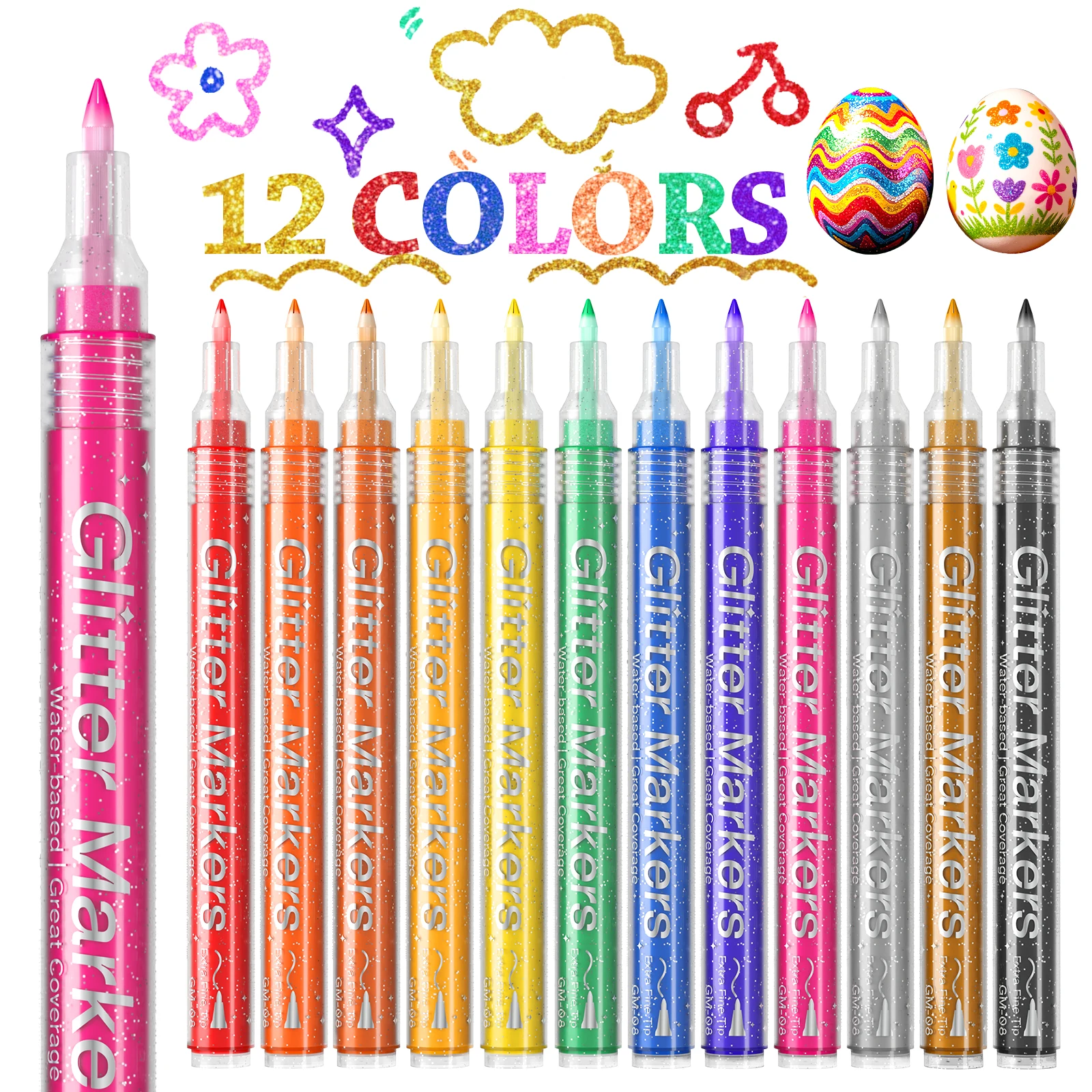 canetas-marcadoras-com-glitter-em-12-24-cores-canetas-de-glitter-liquido-direto-tipo-valvula-canetas-brilhantes-eficazes-e-de-secagem-rapida-a-base-de-Agua--cobertura-forte-ponta-ultrafina-de-07mm-adequado-para-desenho-livre-em-varias-superficies-vidro-pedra-madeira-papel-ideal-para-desenhos-de-estudantes-arte-anime-materiais-de-arte-nao-manchaveis-para-desenhos-manuais-criacoes-diy-adequado-para-materiais-de-arte-escolar-Epoca-de-volta-as-aulas