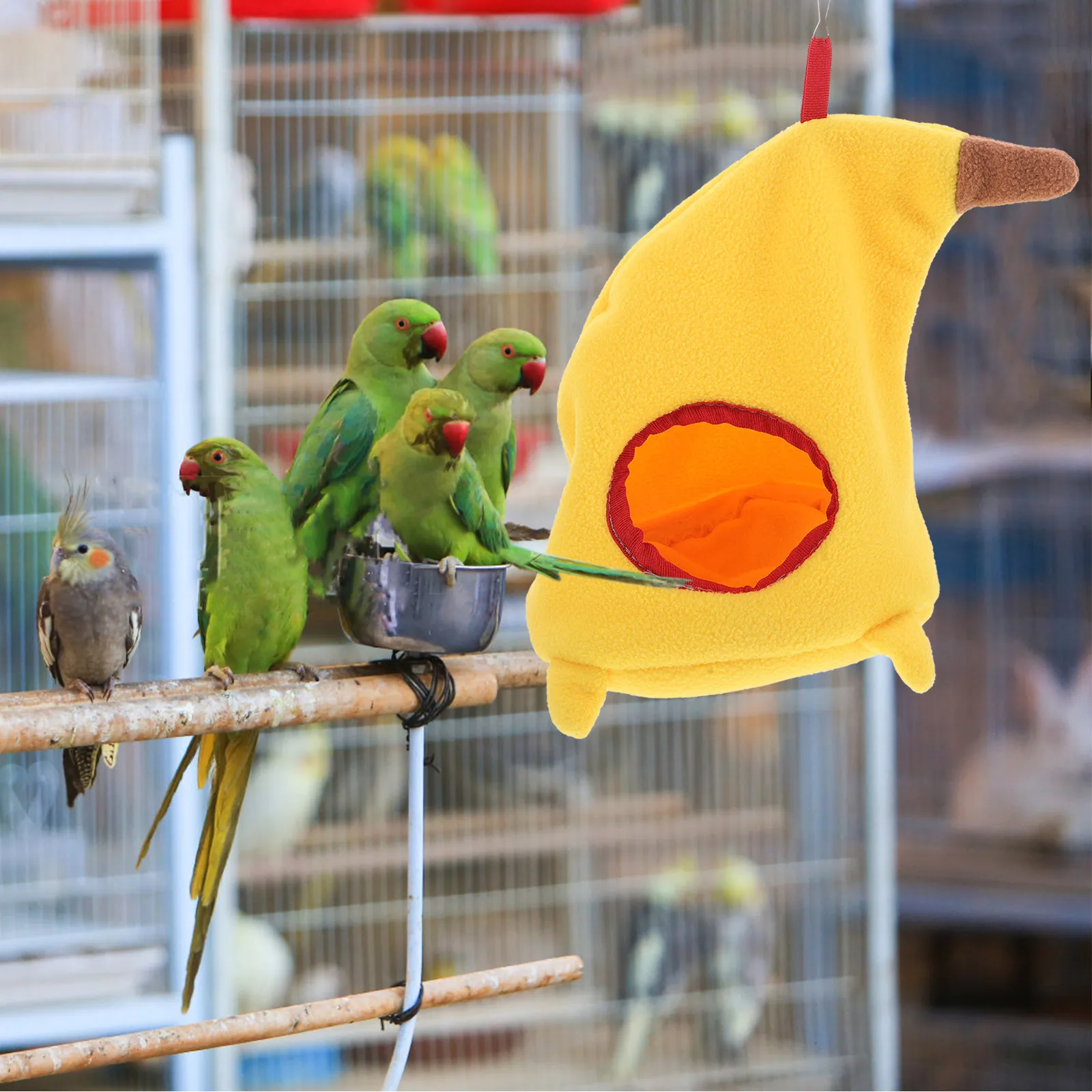 Small Animal Sleeping Pouch Bag Guinea Pigs Chinchilla Hammock Fruit Shaped Warm Banana Cotton Nest Parrot Hanging Bed Cage view 5