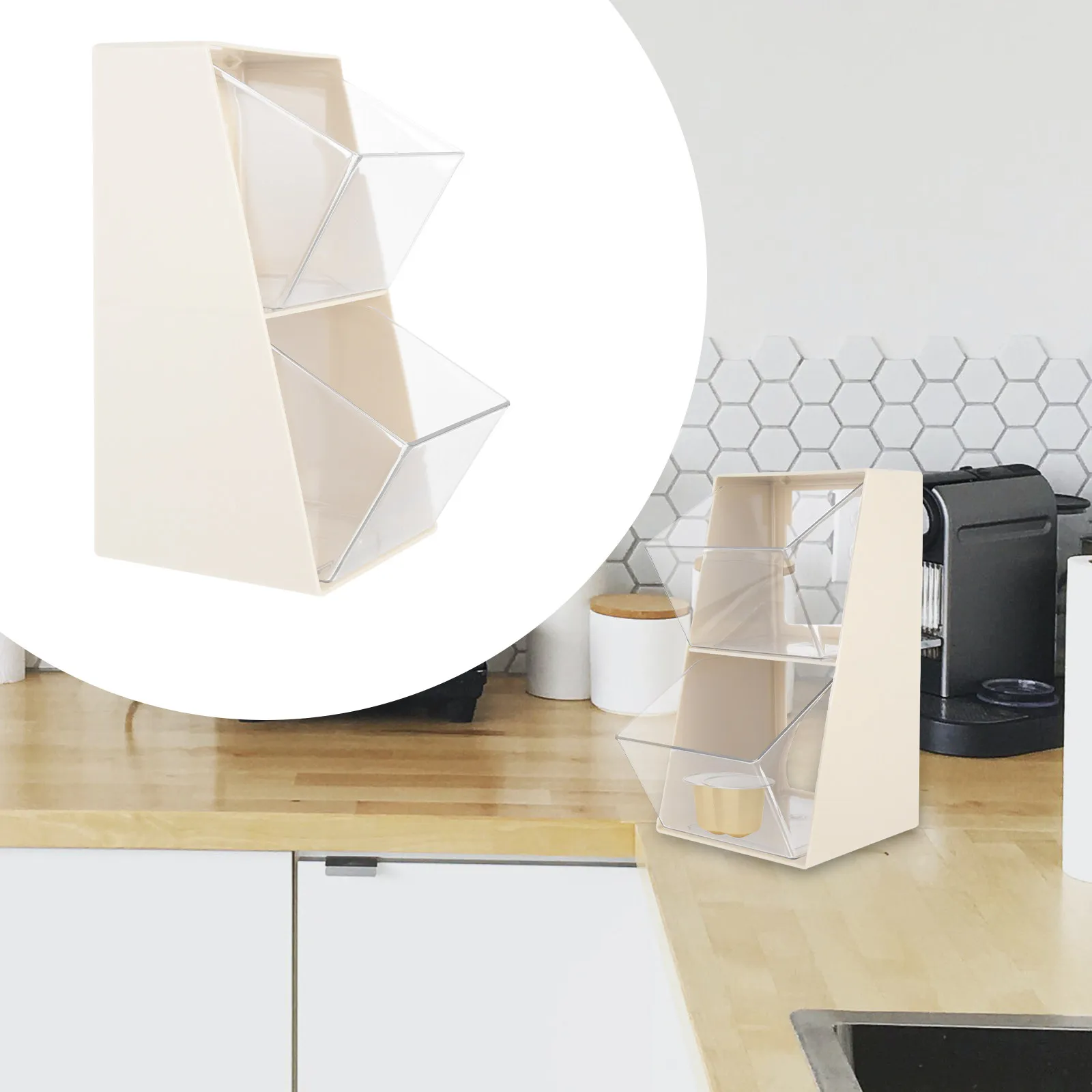 Tea Bag Storage Rack High-Hardness Plastic Multi-Layer Tea Bag Holder for Coffee Bags Sugar Bags Sundries Desktop Tabletop