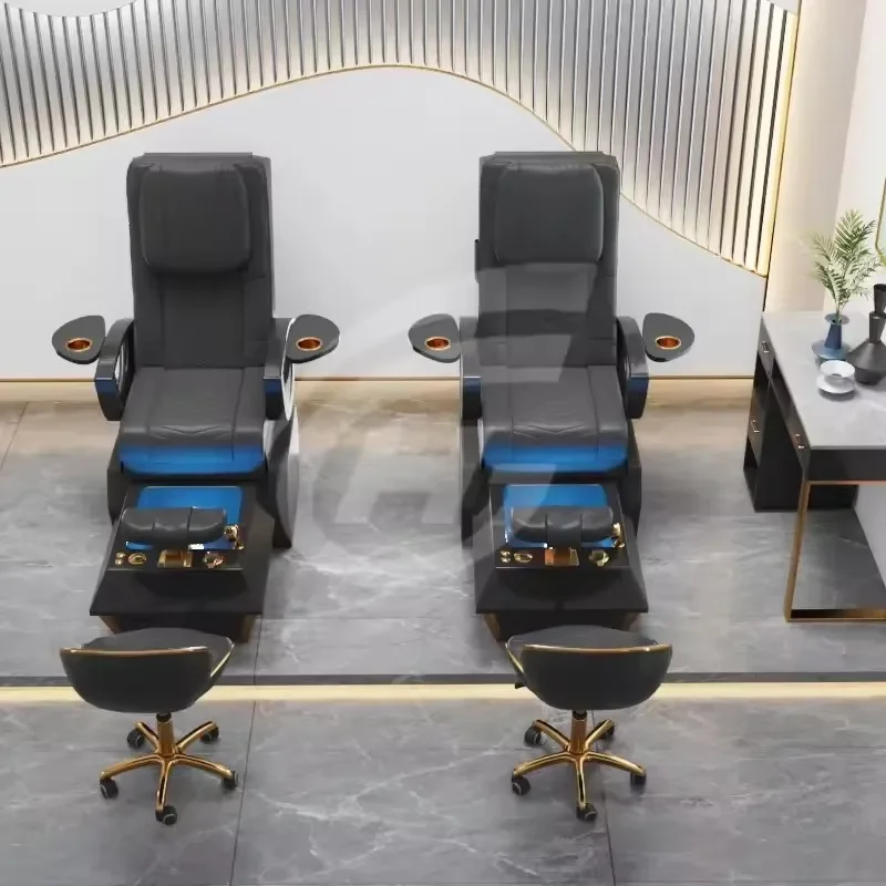 

-Custom Modern Luxury Pedicure Chair Foot Massage Spa Chair for Pedicure and Manicure Nail Salon Pedicure Chair Black
