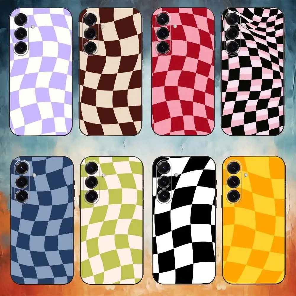 

Stylish Checkerboard Phone Case For Samsung Galaxy A73,A72,A71,A70,A53,A52,A51,Others Soft Black Cover