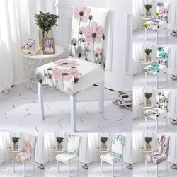 Plant Style Office Chair Cover Anti-Dirty Seat Elastic Dining Room Chairs Covers Flowers Pattern Covers Chairs Home Stuhlbezug