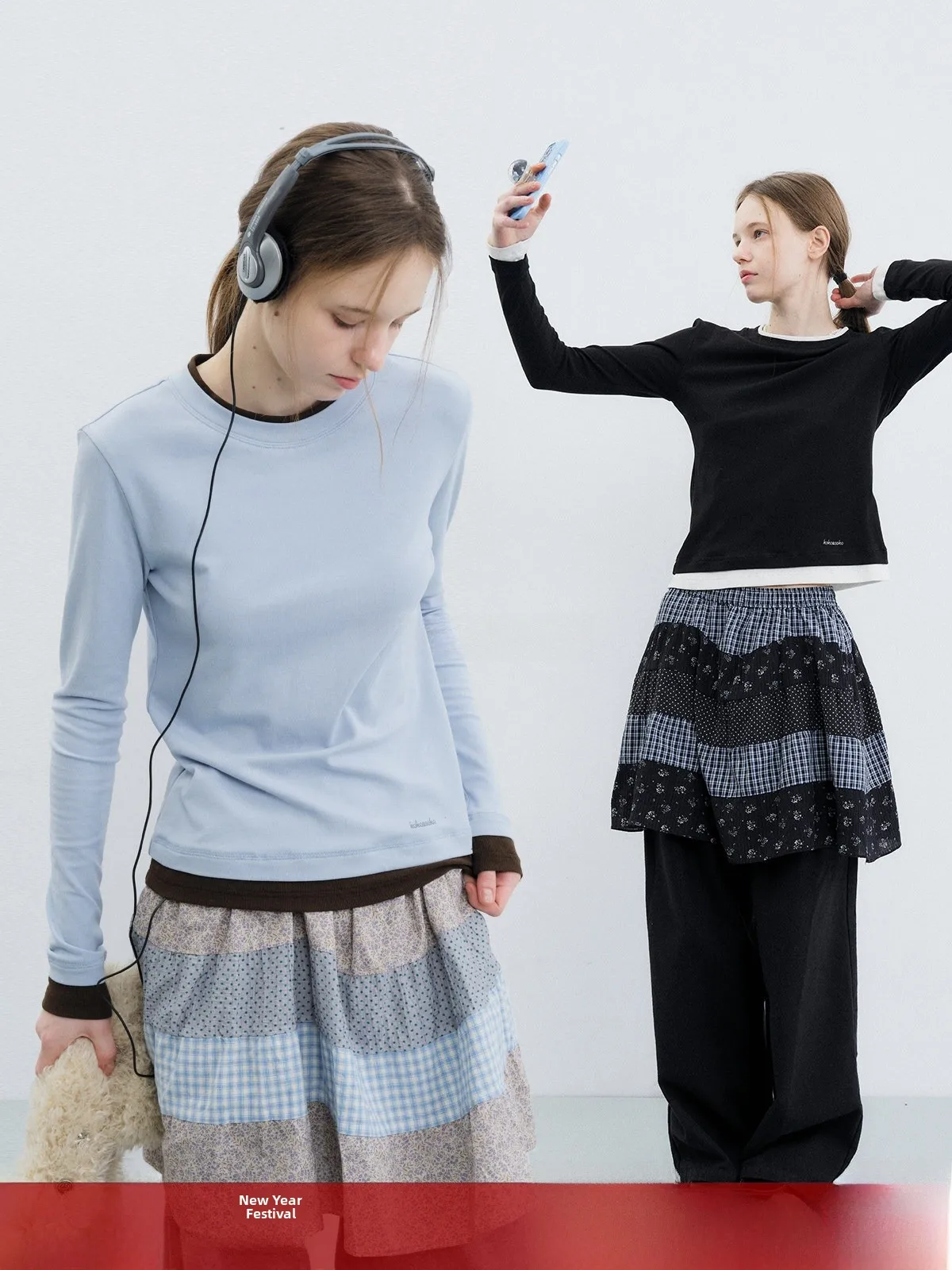 

Женская футболка Kokoasoko с круглым вырезом, свободного кроя, для ношения под одеждой, повседневная, с длинным рукавом, дышащая, комфортная, зимняя, новинка