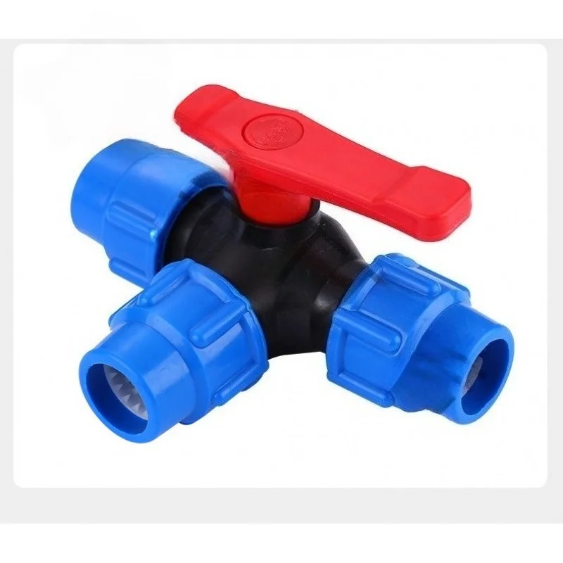 1Pc 20/25/32/40/50/63mm Valvole a sfera in PVC Tubo dell'acqua in plastica Valvola rapida Tubo in PE Connettori veloci a 3 vie Accessori per l'irrigazione