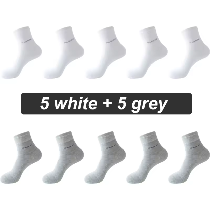 10Pairs Bamboo Fiber Socks Men Casual Business Anti-Bacterial Comfortable Breatheable High Quality Sock Male Plus Size EU38-46 - Image 14