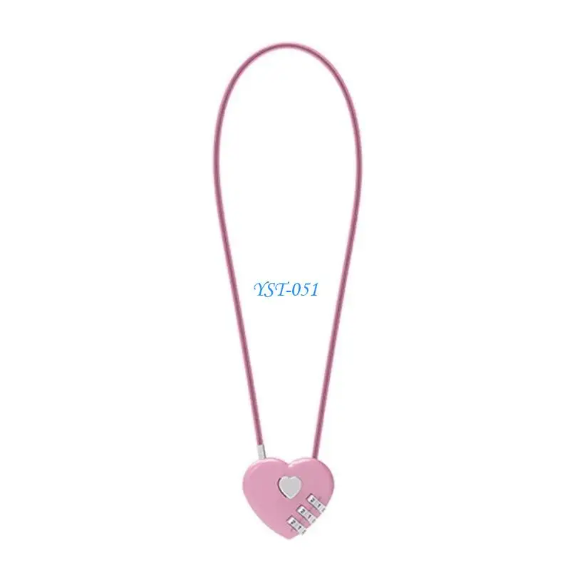 

E15A Solid Wishes-Lock Heart Padlocks for Lovers Wedding Padlocks Long Wire