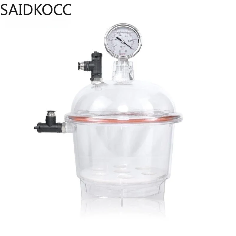 New 150MM Polycarbonate Plastic Vacuum Dryer Laboratory Dryer Transparent Vacuum Drying Kettle Double Valve With Pressure Gauge