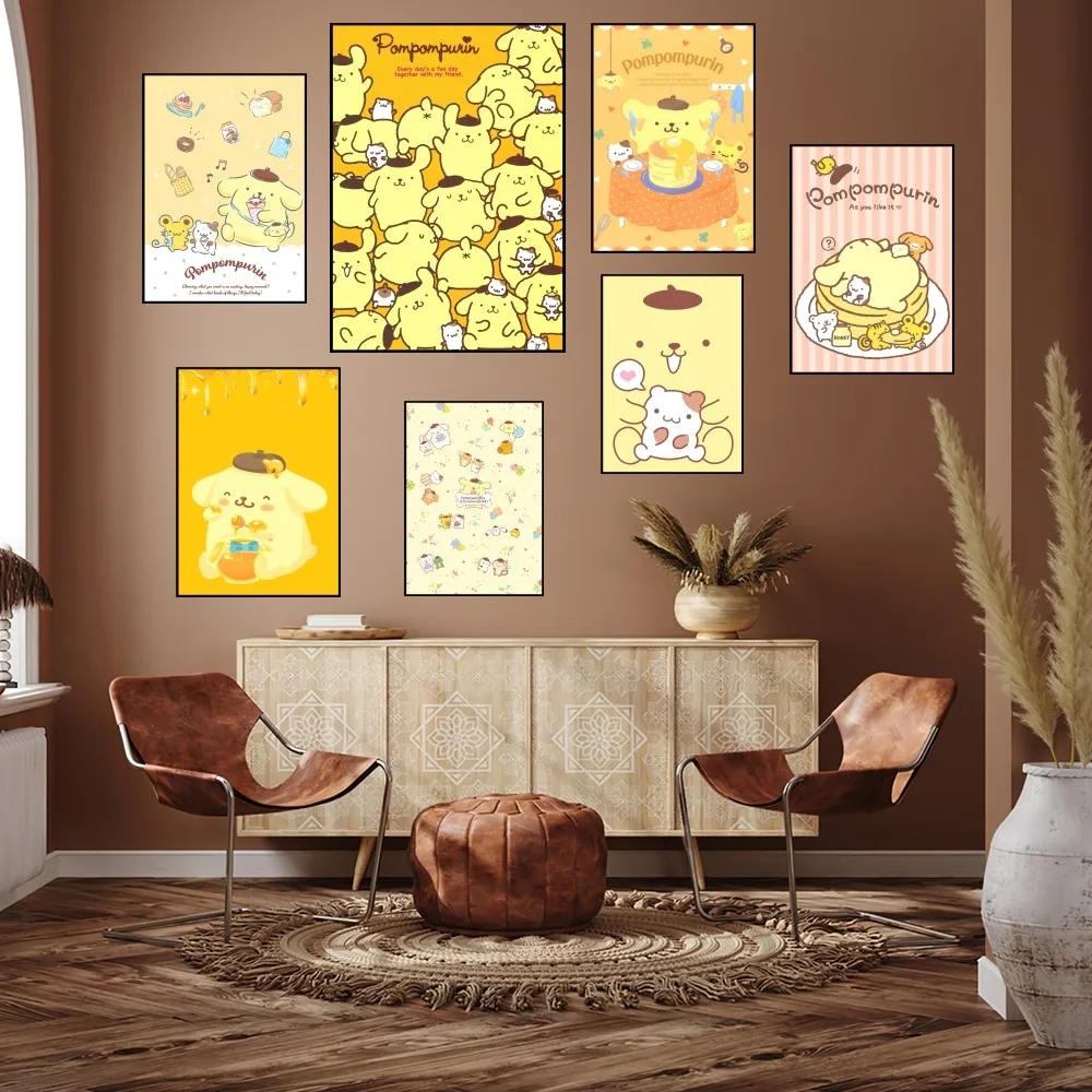 Cartoon Pom Pom Purin Poster Prints Wall Painting Bedroom Living Room Decoration Office Home