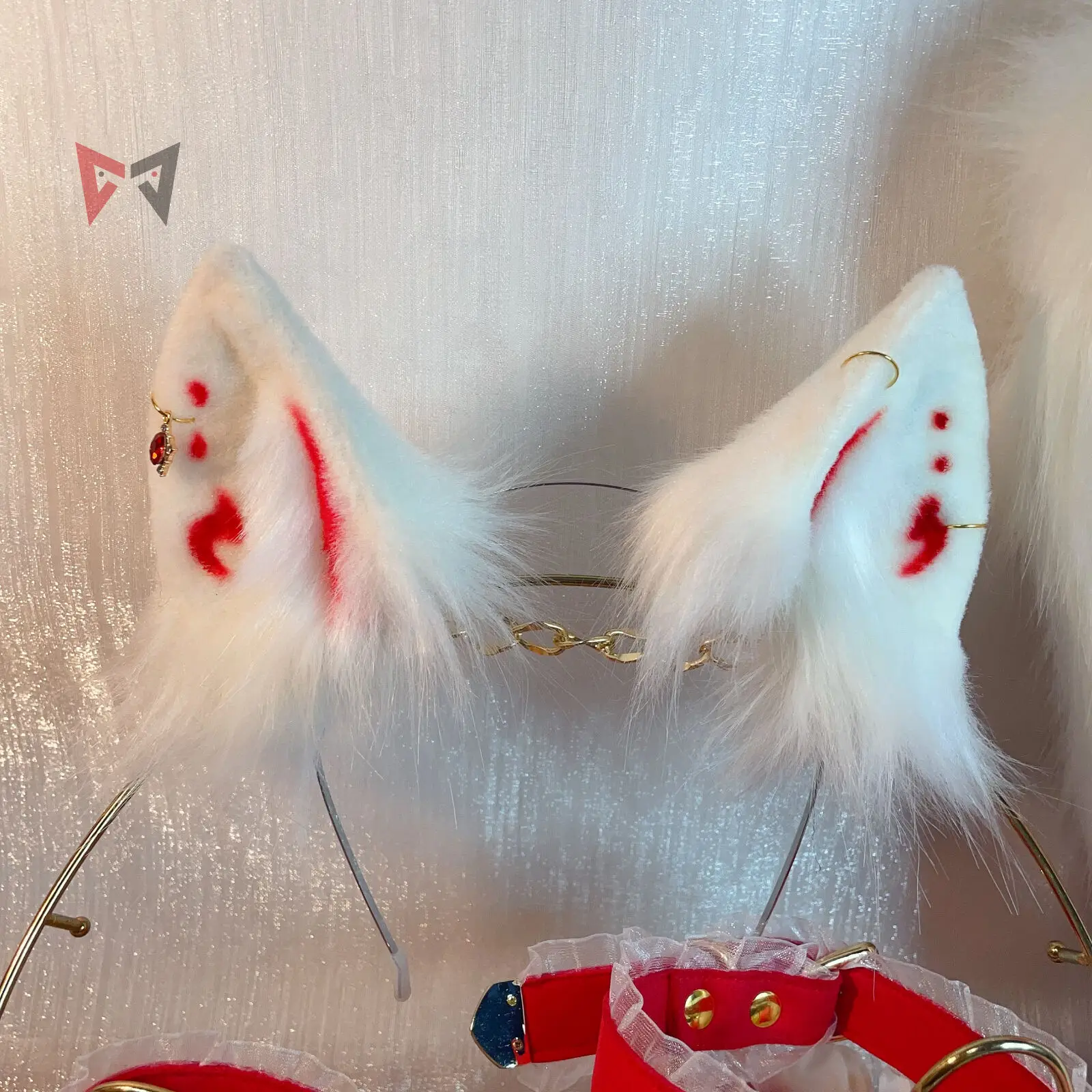 New Handmade Work Gumiho Fox Ears Hairhoop Tail Necklace Earrings Cosplay Carnaval Gothic Lolita Acessories Headwear