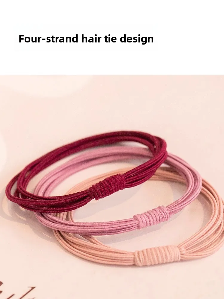 

Прочные четырехпрядовые эластичные резинки для волос, женские простые модные аксессуары для волос, корейские сле, бесплатные новые модные украшения