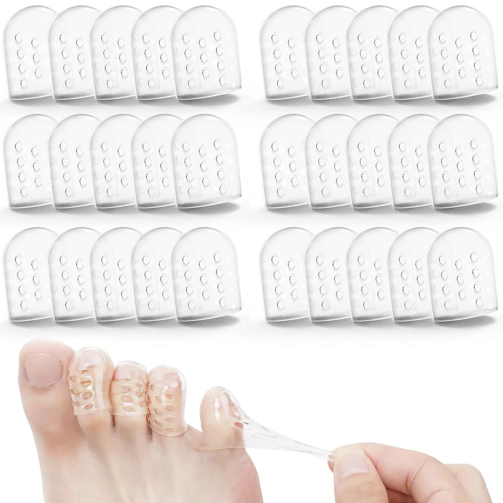 10PCS Toe Protectors Breathable Toe Covers Silicone Anti-Friction Toe Separators Prevents Blisters Toenails Caps Foot Care Tool