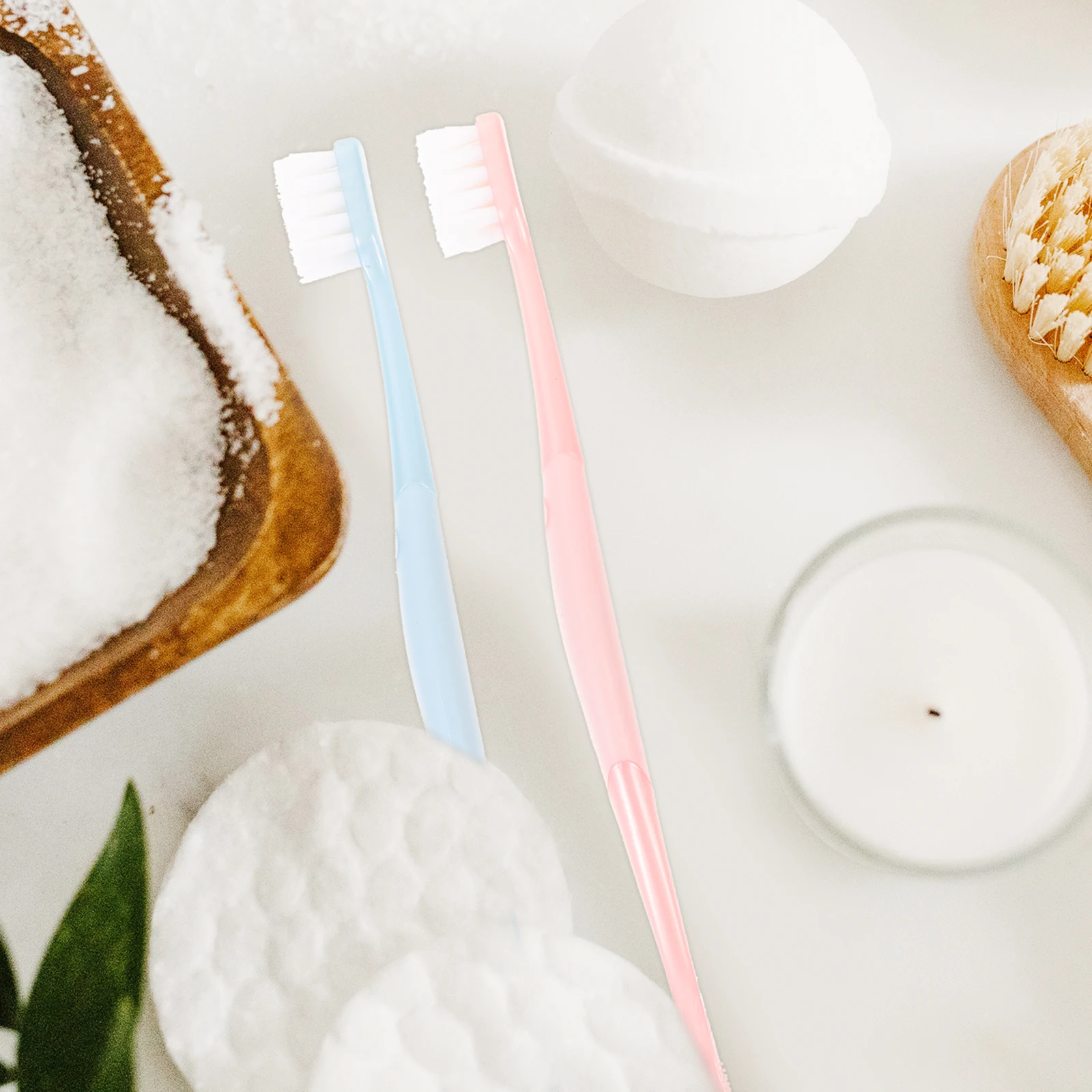 

6Pcs Scraper Toothbrush Extra Soft Bristle for Adult Comfortable Hold Bright Color Simple Design Travel Home Use