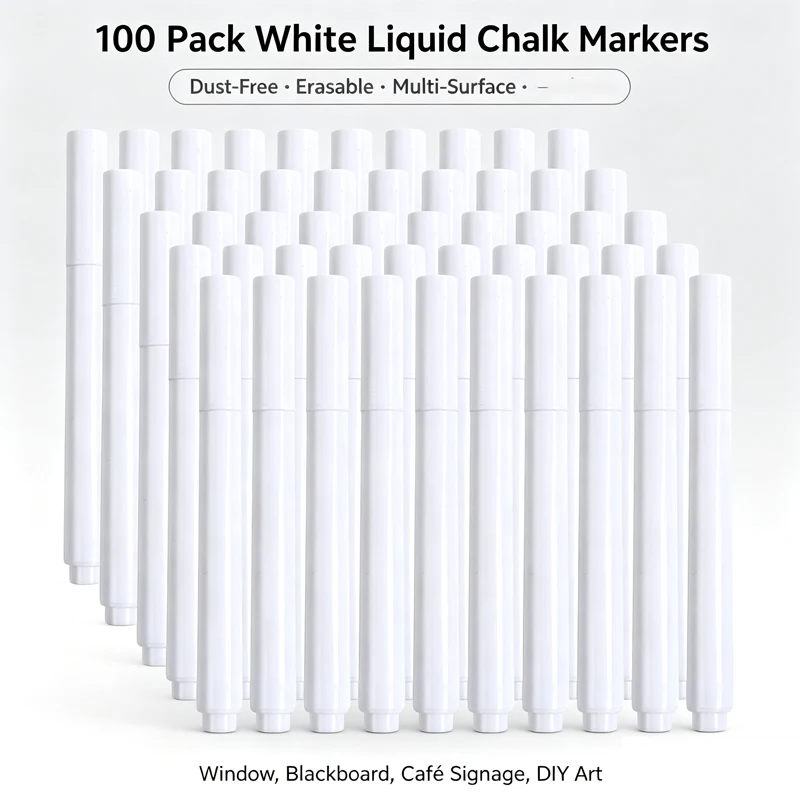 3-100Pcs Liquid Chalk Erasable Pen 12 Colors/White Marker For Glass Windows Electronic Blackboard Chalkboard Whiteboard Marker