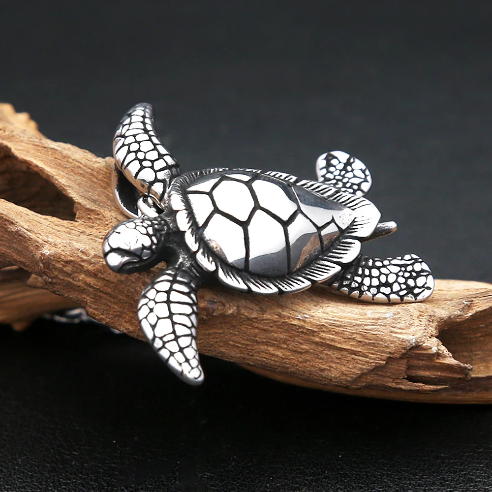 Vintage 316L Edelstahl Schildkröte Anhänger Halsketten Für Männer Frauen Mode Niedlichen Tier Halskette Punk Partei Schmuck Dropshipping