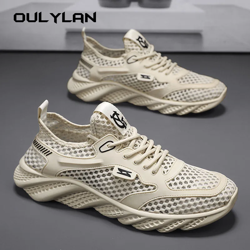 Suxi shoes 2024 summer thin mesh large mesh breathable sports shoes low cut casual travel hiking men's shoes