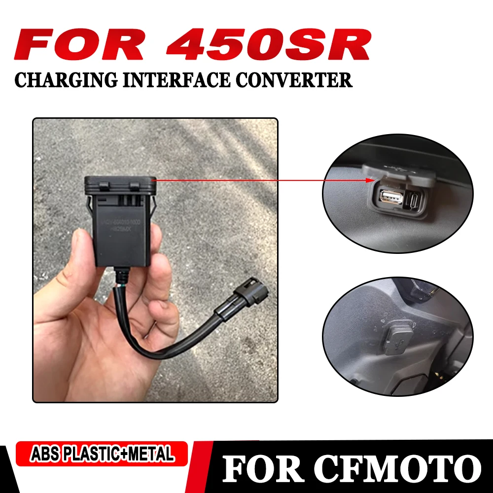 FOR CFMOTO 450SR SR450 450 SR 450 2023 2024 Motorcycle Accessorie Impulse Port CF400-6 Type C USB Power Interface Socket Charger