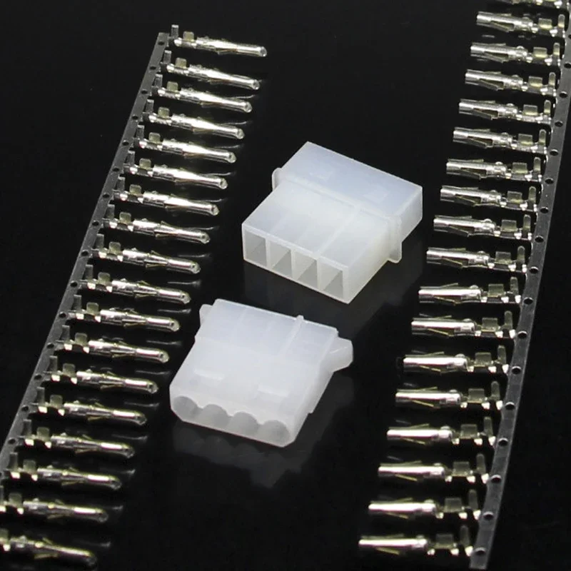 10 Sets ATX / EPS 5.08 Mm 4 Pin Male / Female Power Connector Housing + Terminals for Computer ATX EPS Power