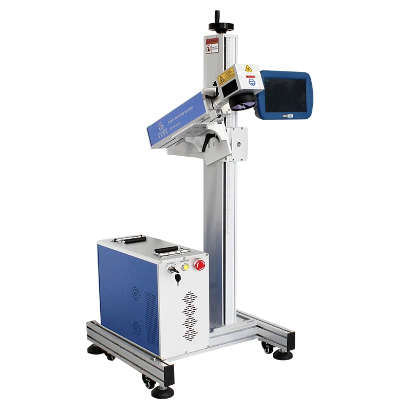 High Speed Dynamic Touch Screen Date Serial Number Online Flying Fiber Marking Machine for PVC Plastic Pipe and PE Cable