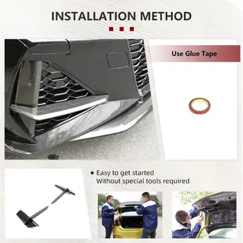 適用於Audi RS6 RS7 Sportback 四門掀背車(2020-2021 年)的 2 件套汽車前擾流板,前保險桿通風口裝飾件,車身套件,乾碳纖維材質 8 最佳銷售 奧迪RS6車身套件 - №8