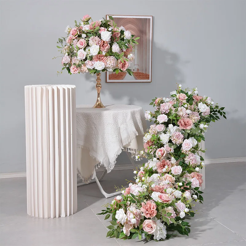 

Wholesale artificial flower table rose wheel wedding decoration silk