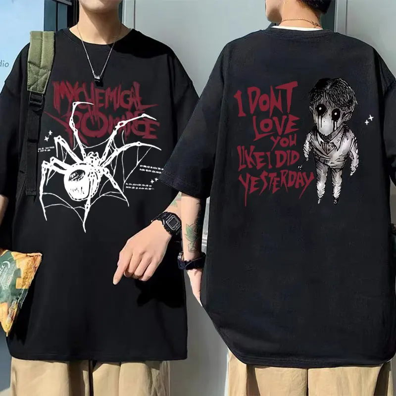 

My Chemical Romance The Black Parade I Don't Love You Like I Did Yesterday T-shirts Men Rock Punk Emo Spider Graphic T Shirts