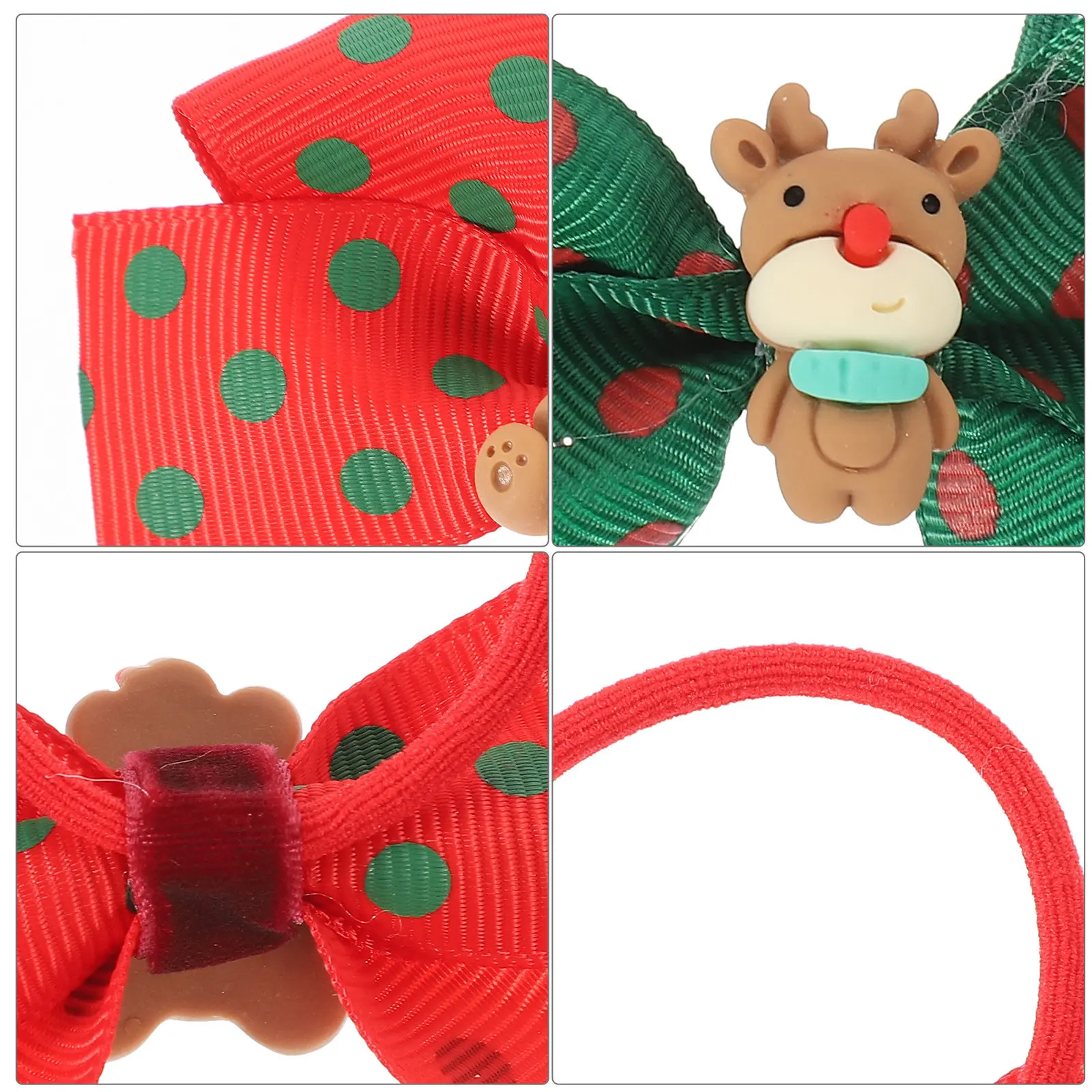 4Pcs Stylish Bowknot Hair Ties Christmas Hair Scrunchies for Women Festive Season Party Prom Daily Use Elastic Ponytail