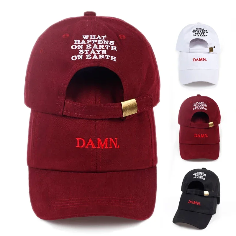 DAMN Hüte für Männer und Frauen mit gesticktem DAMN. Dad Hat Hip-Hop Cap mit Kendrick Lamar Stickerei, Unstrukturierte Rapper Snapback Baseballkappe
