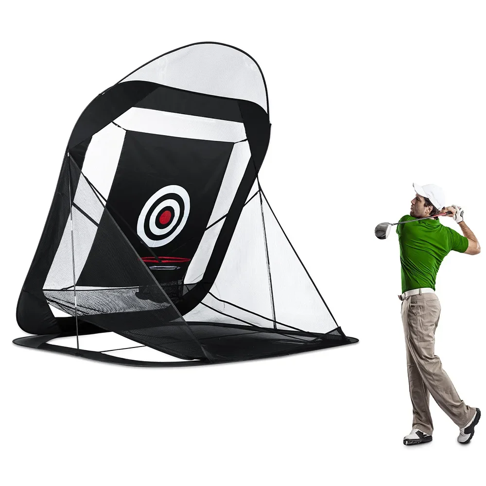 New golf indoor and outdoor swing cutting practice net with automatic ball return function, foldable, easy to store and portable