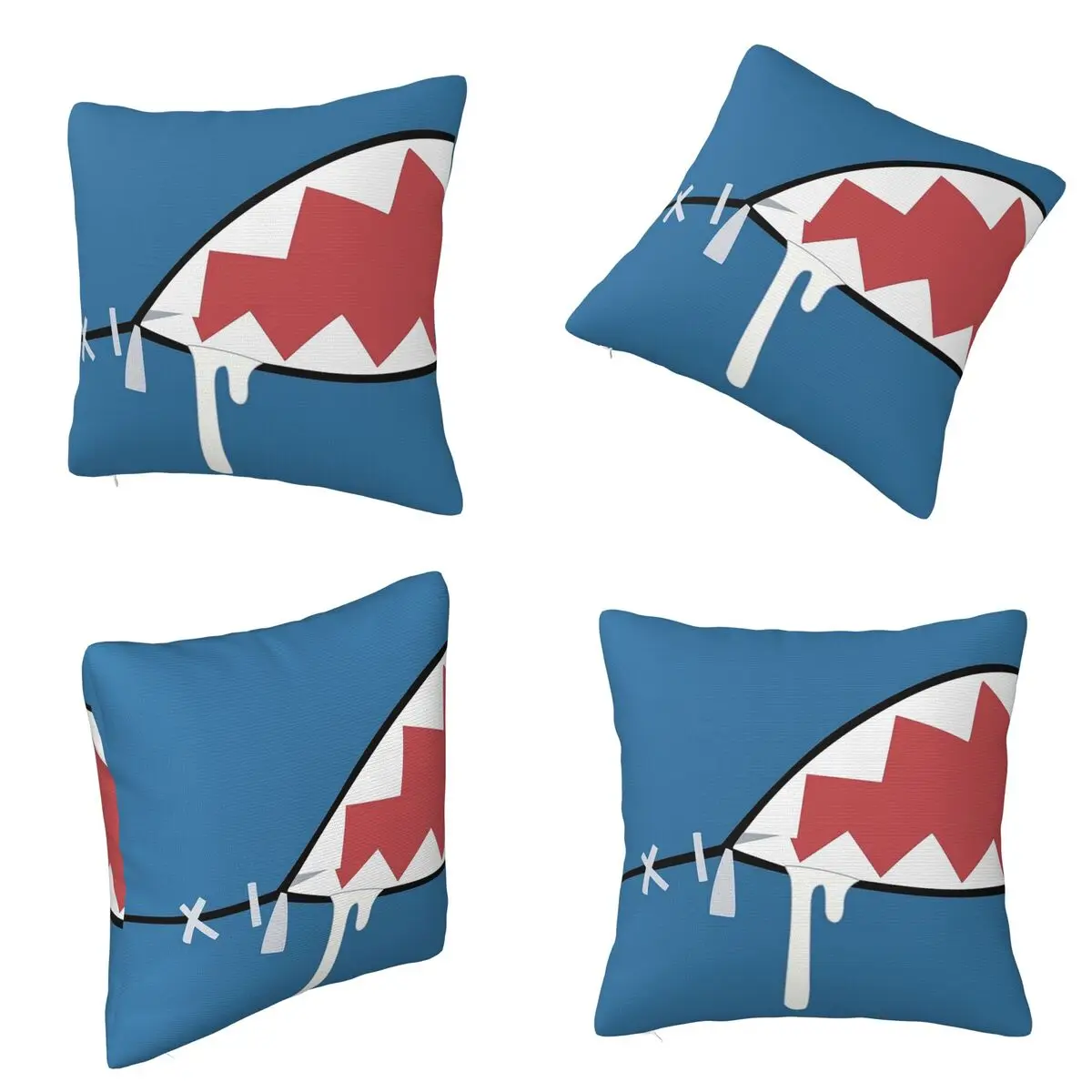 Gawr Gura Shark Mouth Square Pillowcase Cushion Cover Pillow Case Throw Pillow Cover for Home Sofa Living Room