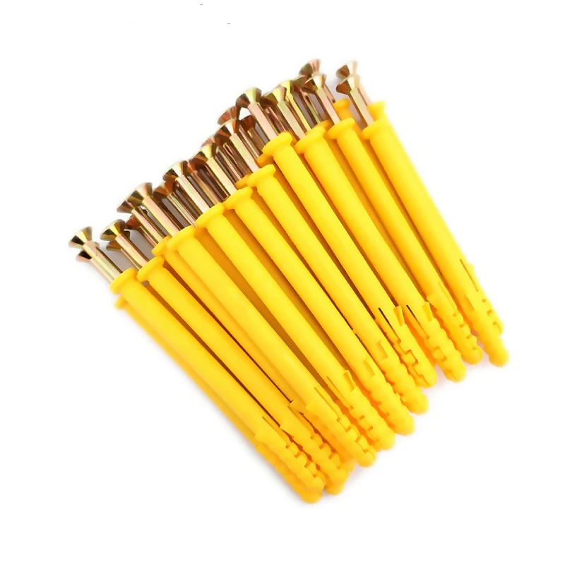 乾式壁アンカー & ネジ詰め合わせキット 10 個 - プラスチック壁アンカー 50 個 & プラス平頭ネジ 50 個 - M8 亜鉛メッキネジ