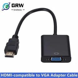 Grwibeou 1080P HDMI-compatible to VGA Adapter Digital Analog HDMI-compatible Male To Famale VGA Cable Converter For PC Laptop