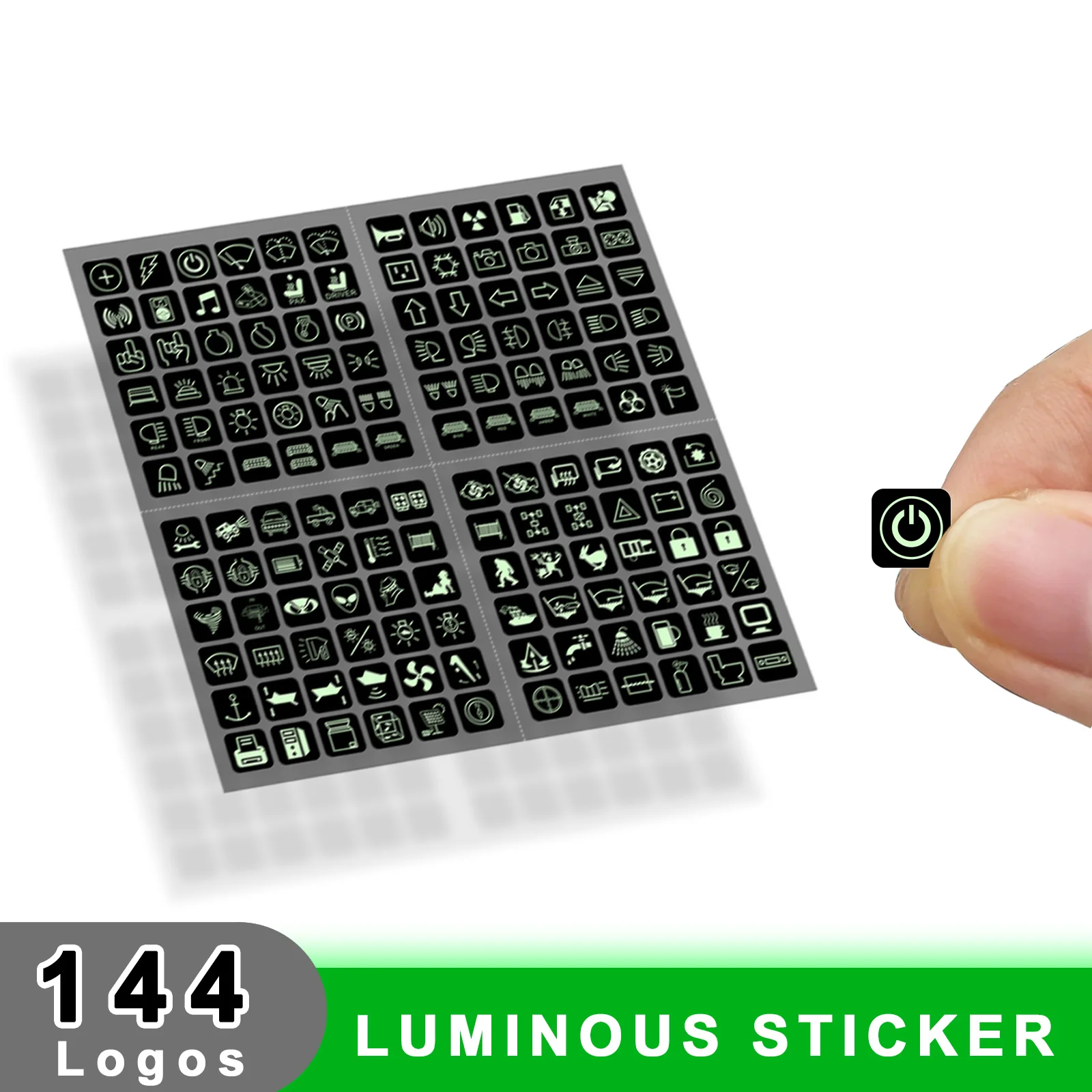 BANDC 144 Night Glow Switch Sticker Luminous Label for Carling Arb Narva Rocker Switch Car Marine Boat Truck Dashboard Panel