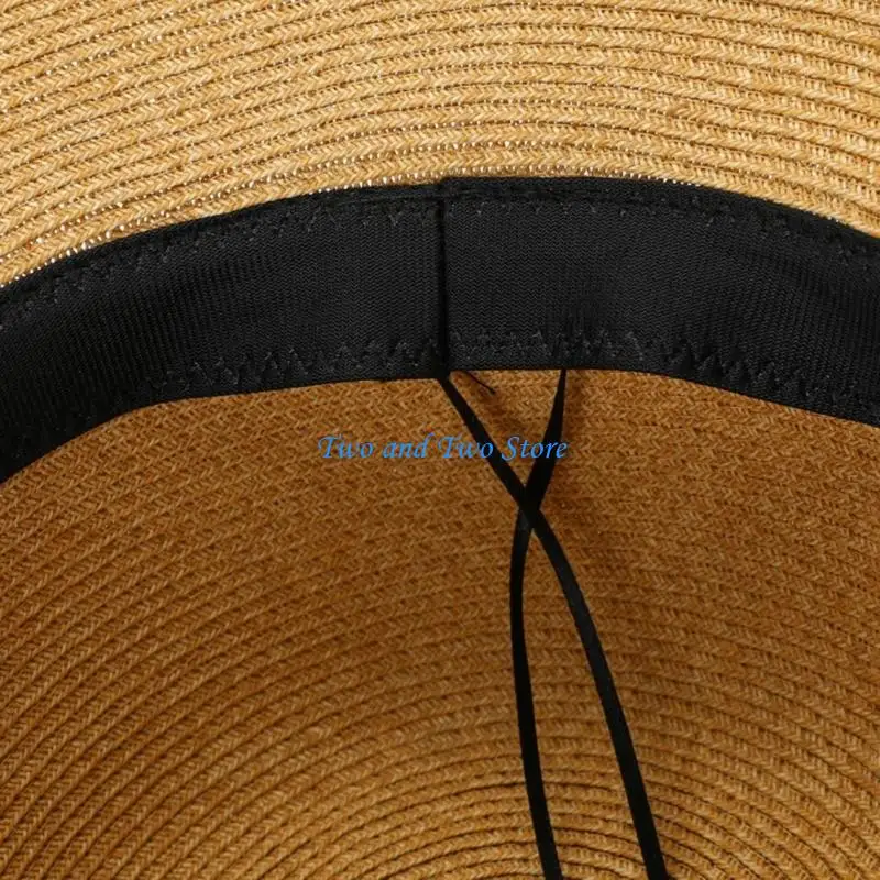 

HX6F Oversized Woven Straw Hat Design With Feminine Lace Trimming Great For Travel