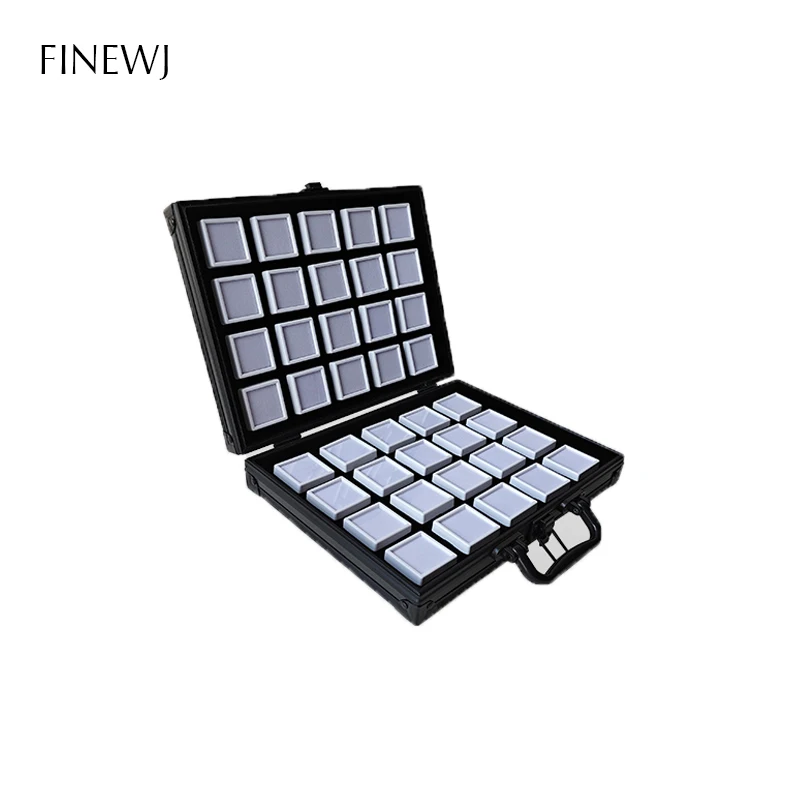 Gems Jewelry Trunk Travel Carrying Gemstone Display Box Aluminum Case Loose Stones Storage Container Collection Diamond Holder