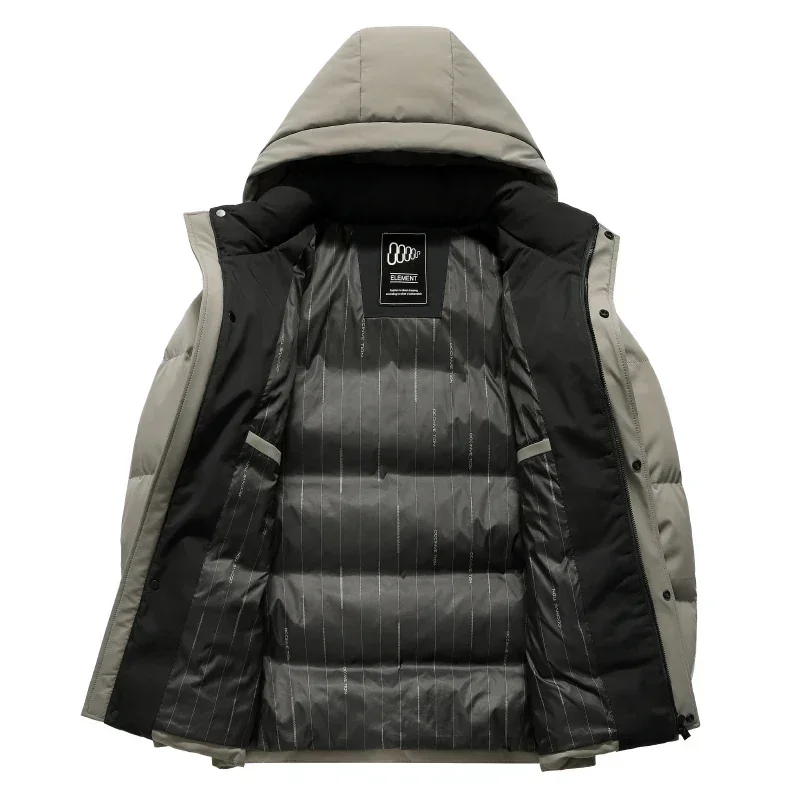 Nieuwe Winter Donsjack Met Afneembare Capuchon Voor Heren Gewone Verdikte Heren Donsjack Winter Warm Jas Top