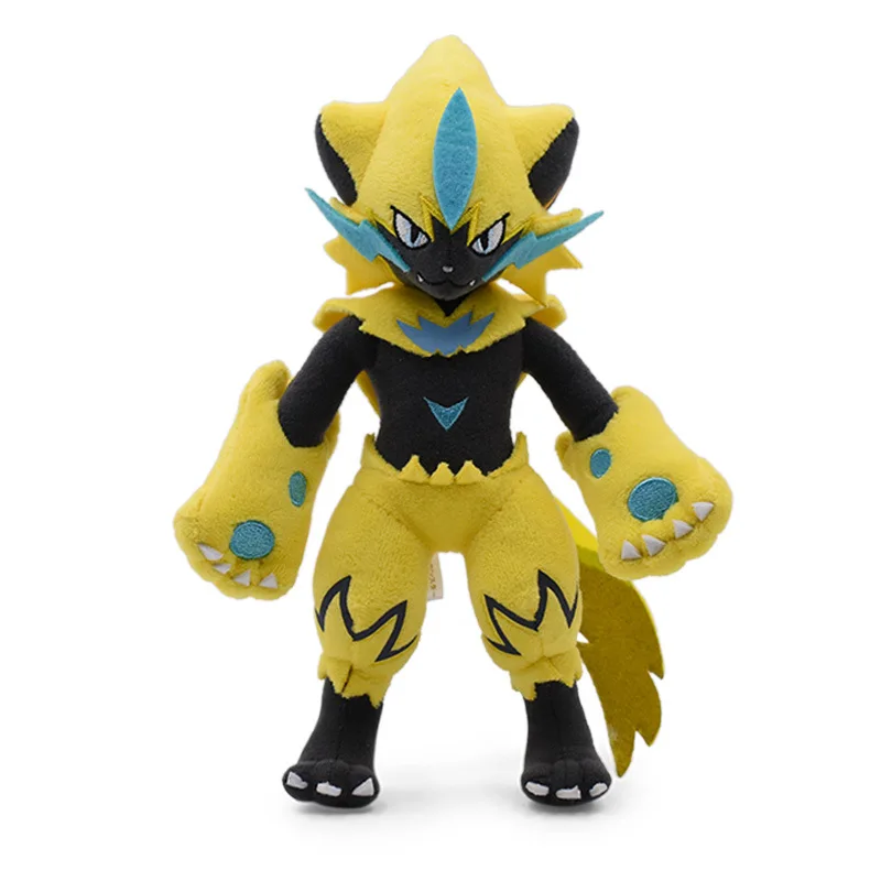 pelucia-pequena-zeraora-de-25cm-pokemon-eletrico-amarelo-brinquedo-de-pelucia-gato-trovao-com-design-de-raio